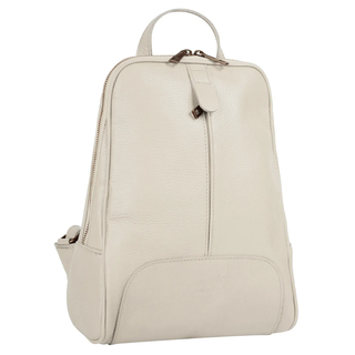 Cityrucksack SAMANTHA LOOK, Damen, Gr. B/H/T: 20cm x 32cm x 6cm, onesize, beige, Leder, Rindsleder, Rucksäcke Cityrucksack, echt Leder, Made in Italy