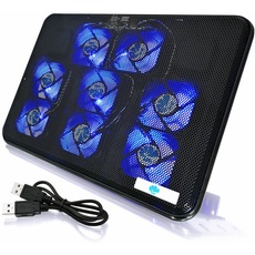 AABCOOLING NC85 - Coolpad mit 8 Lüftern und Blau Hintergrundbeleuchtung, Laptoptisch, Notebook Stand, Laptop Halterung für Notebooks und PS4 / Xbox Consolen, Cooler, Laptop Fan, Laptop Kühlung