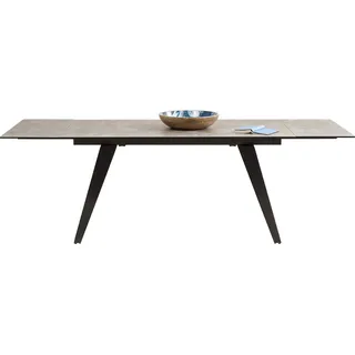 Kare Design Ausziehtisch Amsterdam Dunkel, Ausziebbarer Esstisch mit Glas-Keramik-Platte, Braun, Vergrößerbarer Tisch, (H/B/T) 76x160(40+40) x90cm, 82725