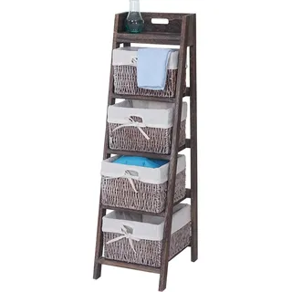 MCW Leiterregal Franca Standregal 101 x 30 x 35 cm Braun