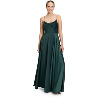 Vera Mont Abendkleid Wasserfallausschnitt Grau/Grün 38