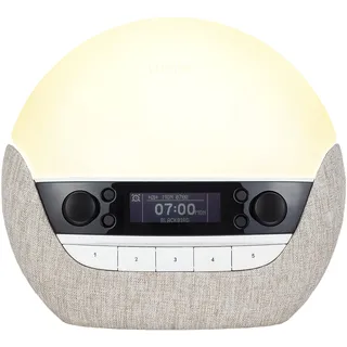 Lumie Bodyclock Luxe 700FM - Lichtwecker, UKW-Radio, Bluetooth Lautsprecher & Wenig Blaulicht für Schlafenszeit