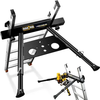 Nakyma Leiterstabilisator, Leiterstabilisator für Dach, Wandleiter, Abstandshalter, Luftfahrt-Aluminium, verstellbare Beine, 55,9–74,9 cm, Leiterstabilisator, hält 136 kg Gewicht stand