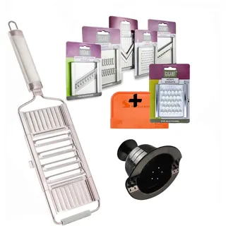 Novabest Muxel Gigant 4-Fach Gemüsehobel mit gleich 6 zusätzlichen Einsätzen Edelstahl Der Multihobel, Krauthobel, Gurkenhobel und Parmesanreibe in Einem