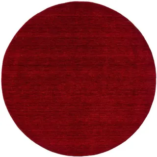 Kunstloft Wollteppich rund Jamal Rot ø 200 cm rund , Textil , Beton Optik , Rund , 200x1 cm , Gots , pflegeleicht , Teppiche und Böden, Teppiche, Schafwollteppiche
