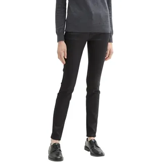 Tom Tailor Damen Coated Alexa Skinny Jeans in Leder-Optik, 14482 - Deep Black, 32/30