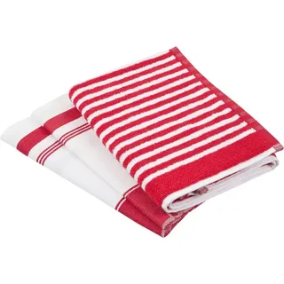 Ross Geschirrtuch »Exclusiv« 1x Küchen-Frottiertuch (Streifen) und 2 Geschirrtücher, (Gartenkräuter), rot,