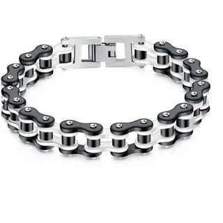 FIRETTI Gliederarmband Schmuck Geschenk Biker weiß 21,5 cm