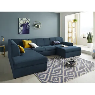 DOMO collection Wohnlandschaft U-Form 320 cm Blau