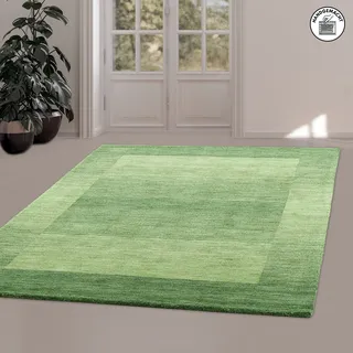 Wollteppich THEKO "Gabbeh Super, Handweb, auch als Läufer erhältlich, reine Wolle" Gr. 1, grün, B:60cm H:9mm L:90cm, Wolle, Teppiche, Wollteppich, Schlafzimmer, Wohnzimmer, Esszimmer, auch als Bettumrandung