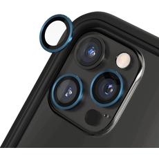 RhinoShield【3er Pack Schutz für Smartphone-Kamera kompatibel mit[iPhone 11 Pro / 11 Pro Max / 12 Pro] Fingerabdruck- und kratzresistentes Schutzglas mit Aluminium Ring für hohe optische Klarheit-Blau