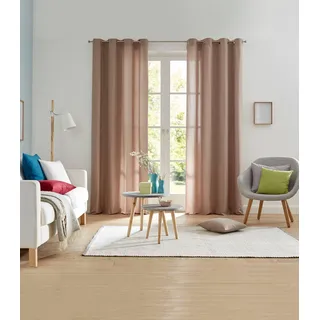 Vorhang OTTO HOME "Parry" Gr. 1, grau (kitt), B:140cm H:145cm, Polyester, Recyceltes Material, Gardinen, Vorhang, 2-er Set, blickdicht, monochrom, basic