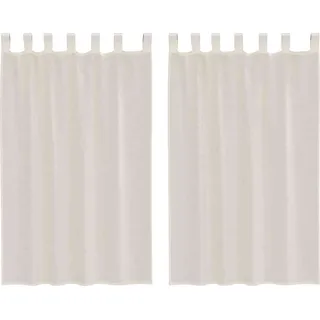 vidaXL Voile Vorhänge mit Lasche 2 Stk. Creme - Creme
