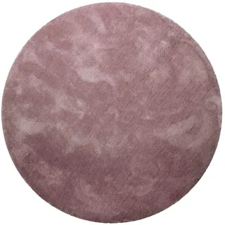 Homie Living Teppich HOMIE LIVING "Pisa", rosa (altrosa), H:25mm Ø:200cm, Polyester, Teppiche, Teppich, Hochflor, Microfaser, uni, weich, Shaggy, Wohnzimmer, Schlafzimmer