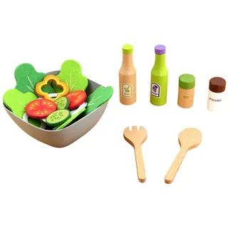 Kinderküchenzubehör Salat , Multicolor , Holz , 14.5x7x14.5 cm , Spielzeug, Kinderküchen