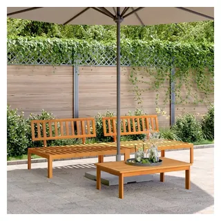 vidaXL Garten-Mittelsofas aus Paletten 2 Stk. Massivholz Akazie