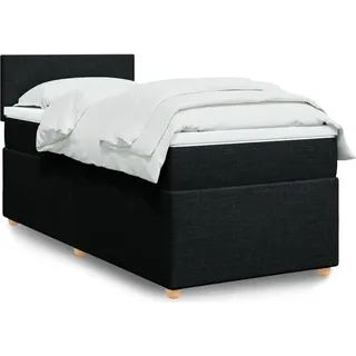 Langlebige Boxspringbett mit Matratze Schwarz 90x200 cm Stoff Gästebett mit Lattenrost Möbel6728843 - Schwarz