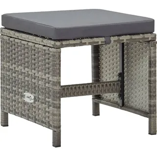 vidaXL Gartenhocker 4 Stk. mit Sitzkissen Poly Rattan Grau - Grau