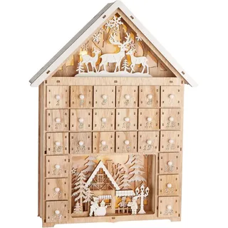 Brubaker Adventskalender zum Befüllen Weihnachtshaus Hellbraun/Naturbelassen