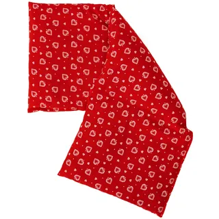 GIRAFFENLAND Traubenkernkissen 20x50cm groß 3-Kammer - Traubenkern-Wärmekissen Körnerkissen - Kissen, Herzen-rot, Traubenkerne