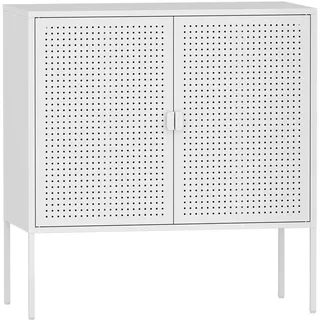 [en.casa] Sideboard Castelli 82,5 x 80 x 40 cm Weiß Stahl