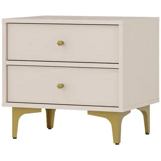 Nachttisch IROS 1 - beige / gold - Gold