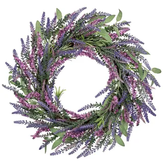Künstliche Lavendel Blumenkranz Türkranz Blumenkranz Deko groß Türkranz Wandkranz Frühlingsdeko für Frühlings-Sommer-Osterdekoration, Zuhause, Parties, Türen, Hochzeiten