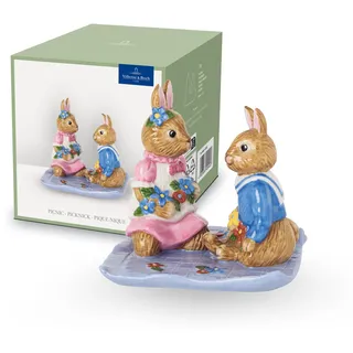Villeroy & Boch Bunny Tales Hasenfigur Picknick Handbemalt, Ostern Dekoration, Osterdeko Hasen Exklusiv Bunt, Hase, Osterhasen, Hasenfiguren, Porzellan