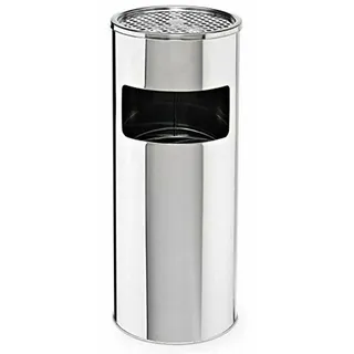 Svita Standaschenbecher 30 Liter Edelstahl silber Mülleimer Aschenbecher Abfalleimer mit Inneneimer
