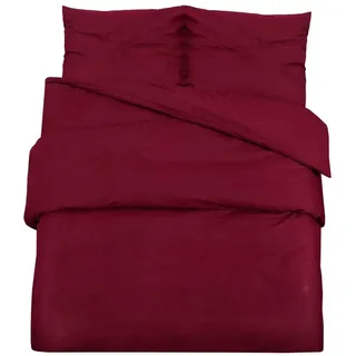 vidaXL Bettwäsche-Set Bordeauxrot 220x240 cm Baumwolle - Rot