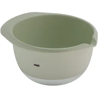 Emsa Prep&Bake Rührschüssel aus Kunststoff, 2,8 Liter, Rutschfester Boden, Ausgießrand und praktischer Griff, Stapelbar, Grün,