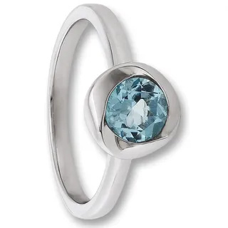 Silberring ONE ELEMENT "Blau Topas Ring aus 925 Silber" Gr. 60, silber, Fingerringe, Damen, 60, Silber 925 (Sterlingsilber), Silberring