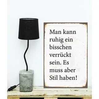 Metallbild QUEENCE "Ein bisschen verrückt", schwarz (farbe bild(er): schwarz), B:20cm H:30cm, Metall, Stahl, Bilder, Metallbild, Stahlschilder