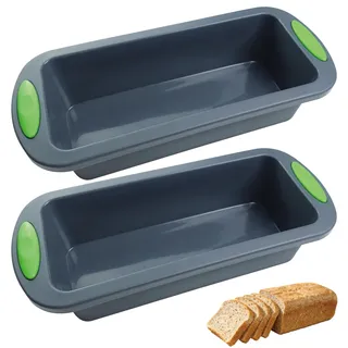 2 Stück Silikonbackform Bananenbrot Backform Rechteckig Silikon Kuchenform Antihaftende Kastenform Kuchen Silikonform Wiederverwendbare Brotbackform Brotbackformen für Toastbrot (28 x 12 x 6.3 cm)