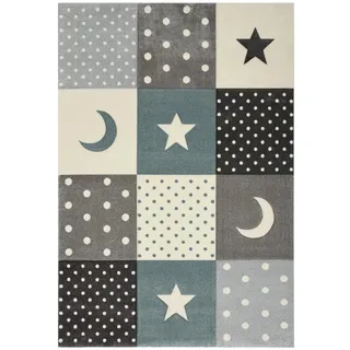 MERINOS Pastel Kids Kinderteppich 120 x 170 cm Grau/Hellblau