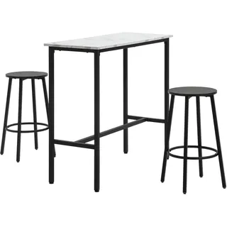 Homcom Bartisch Set 40 x 90 x 100 cm Weiß/Schwarz