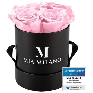Mia Milano Infinity Rosen in Rosenbox | Geschenk für Sie | Schwarze Box mit echten konservierten Rosen | 5 Jahre haltbar | Ewige Flowerbox