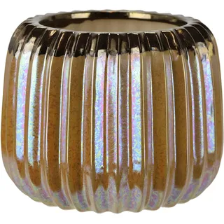 I.GE.A. Dekovase »Tischvase aus Keramik, Blumenvasen, Höhe ca. 13 cm« dekorative kleine Vasen für Blumen, Keramikvase, braun