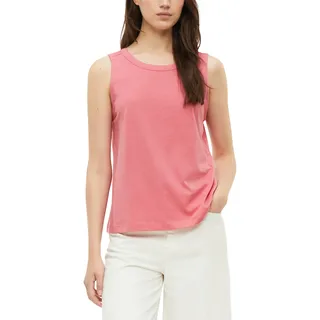 Tanktop S.OLIVER, Damen, Gr. 44, rosa (marsala pink), Jersey, Obermaterial: 50% Baumwolle, 50% Modal, normal hüftbedeckend, Rundhals, abgesteppte Kante, Tops Tanktop, Sommertop mit Modal