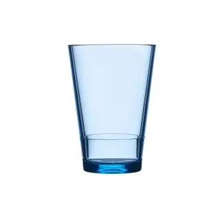 Mepal Flow Glas aus SAN-Kunststoff, nordic blue, Stilvolles Trinkglas mit dickem Boden, eignet sich für Camping oder den Urlaub, Volumen: 275 ml