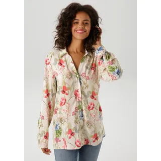 Aniston CASUAL Aniston CASUAL, Hemdbluse mit farbharmonischen, kunstvollem Blumendruck, bunt