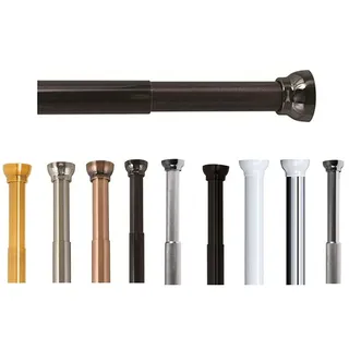 Spirella Teleskopstange Kreta | Duschvorhangstange ohne Bohren | Spannstange, durch Drehen verstellbar, sicherer Halt | als Duschstange, Kleiderstange | Schwarz glänzend 75-125 cm, Aluminium, Black