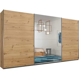 Schwebetürenschrank »Kleiderschrank Schrank Garderobe CORTONA inkl. Inneneinteilung,« 2 Stoffboxen und zusätzlichen Einlegeböden MADE IN GERMANY, braun