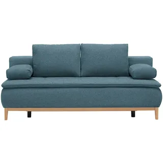 Venda Boxspringsofa , Türkis , Textil , Buche , massiv , Füllung: Schaumstoff,Schaumstoff , 202x78-93x100 cm , Stoffauswahl, Schlafen auf Sitzhöhe , Wohnzimmer, Sofas & Couches, Sofas, Textilsofas