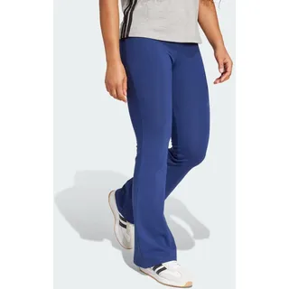 adidas Women's Essentials SMALL Logo Flared Leggings, Dark Blue/White, L