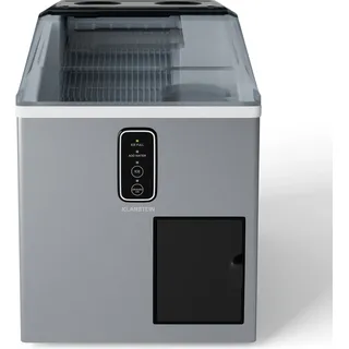 Klarstein Eiswürfelmaschine - Edelstahl, 15 kg/24 h, Kugel & Shaved Ice, 1,8 L Wassertank, LCD-Display, Kompakt, Eiswürfelbereiter für Partys/Events - Silber