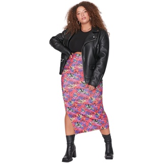 Trendyol Women's Damen Midi Bodycone Bleistiftrock Gestrickt Rock Skirt, Multi-Color, 5XL