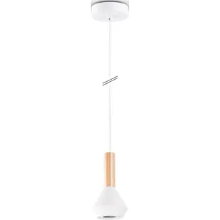 Paco Home MORA 1-flg. Ø 10 cm rund weiß Holz Metall