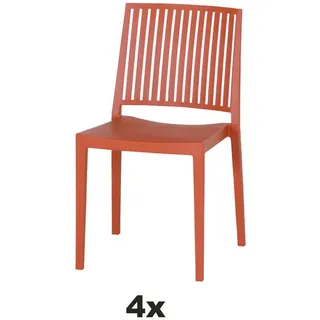 Siena Garden Stapelstuhl , Rot , Kunststoff , 57x80x56 cm , stapelbar, gastro- und objekttauglich, wetterbeständig, UV-beständig , Gartenmöbel, Balkonmöbel, Balkonstühle