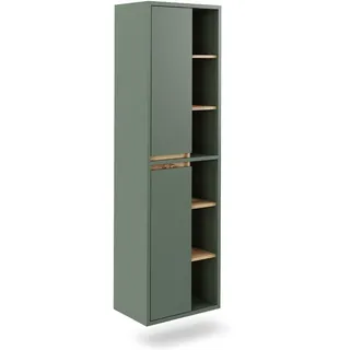Vicco Hochschrank Viola Grün/Anthrazit 50 x 170 cm mit offenen Regalen - Grün, Anthrazit, Holzwerkstoff, 6 Fächer, Rechteckig, 50x170x33 Badezimmer, Badezimmerschränke, Hochschränke
